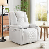Garvee Electric Power Lift Recliner Chair Sofa, Power Lift Chair for Elderly, 3 Adjustable Positions, Side Storage Pockets and Cup Holders, USB Ports, Recliner Chair with Remote for Living Room, White Garvee