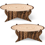 Zopeal 2 Pcs Woodland Cupcake Stand Wooden Cupcake Stand Decoration Western Cake Holder Camping Cake Holder for Woodland Baby Shower Decoration Forest Safari Birthday Party Supplies(Classic) Zopeal