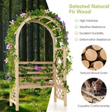 Tangkula 81.5 Inch Wooden Arch with 2 Person Bench, Garden Arbor with Trellis for Climbing Plants, Fir Wood Outdoor Decoration Garden Archway for Vines, Flowers, Wedding, Bridal Party, Ceremony Tangkula