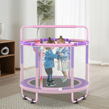 LANGXUN 60" Trampoline for Kids, 5ft Toddler Mini 6-in-1 Trampoline Indoor Outdoor with Swing, Basketball Hoop, Dart Board, Gymnastics Bar, Rings, Christmas Toys Birthday Gifts for Girls Boys Age 1-8 LANGXUN