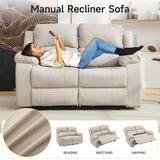 GNMLP2020 Reclining Loveseat Sofa Leather Recliner Couch 2 Seater Sofa for Living Room, Home Theater Seating(Loveseat,Beige) GNMLP2020