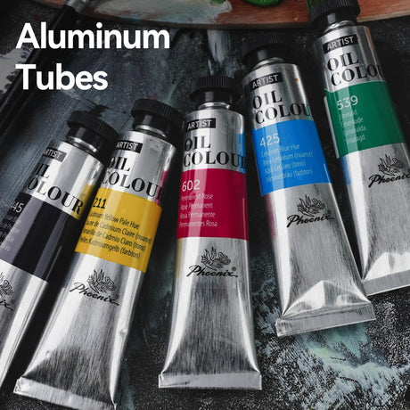 PHOENIX Artist Oil Paint Set - 12 Color x 1.35 Oz. / 40ml Large Tubes Oil Based Paints for Beginners, Oil Painting Colors for Professional Artists PHOENIX