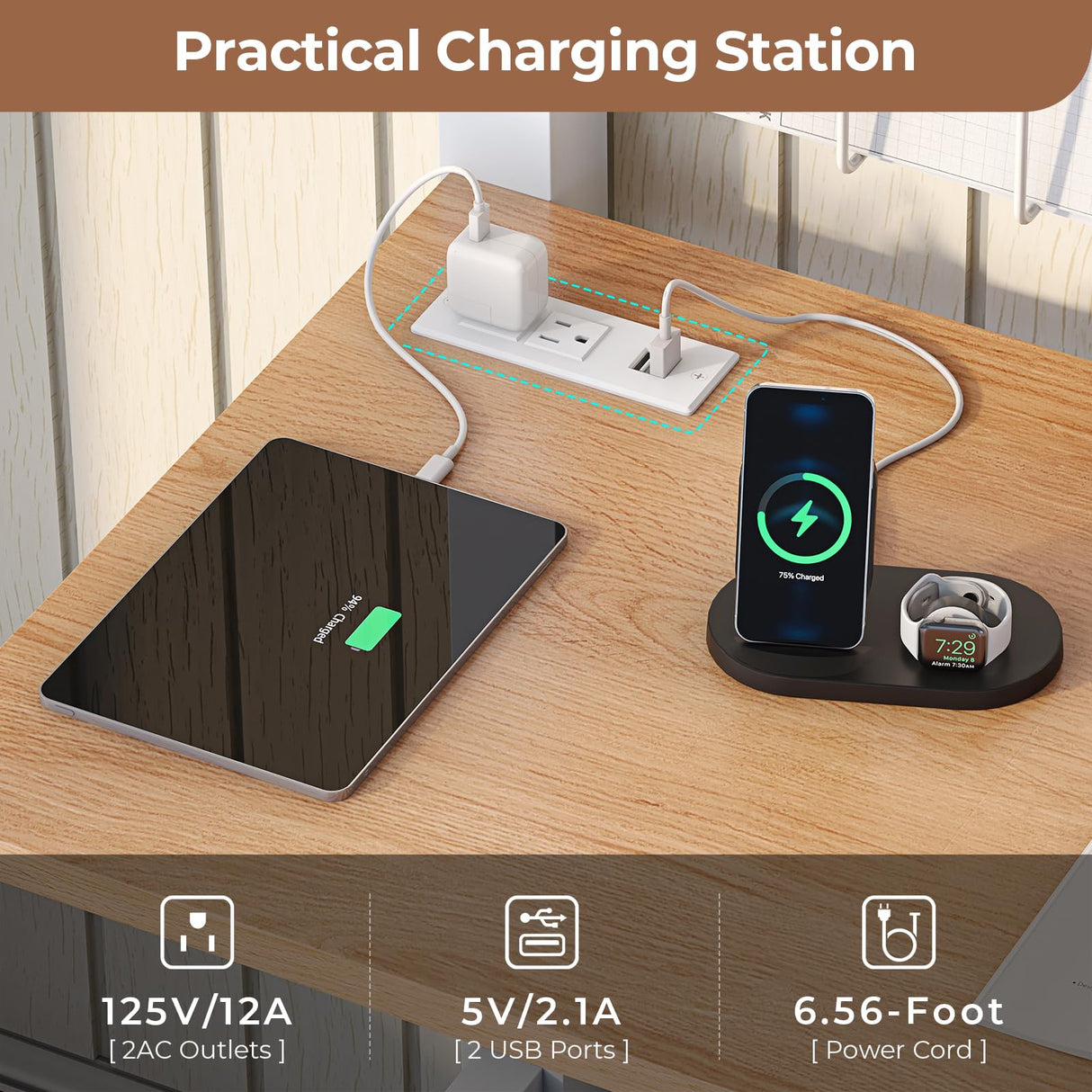 Hasuit Full Size Metal Loft Bed with Desk, LED Lights & Charging Station - Sturdy Space-Saving Bed Frame, Loft Bed Full Size Includes Safety Guard Rail & Ladder, No Box Spring Needed, Durable, White Hasuit