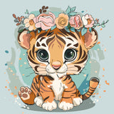 Tiger Flower Paint by Numbers Kit for Adults Beginner,DIY Easy Adult Paint by Numbers Tiger Flower, Without Frame Home Wall Decor 16 x 16 in Acelii