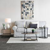 Household Essentials 8081-1 Oval Rustic Coffee Table with Storage Shelf | Distressed Ashwood Household Essentials