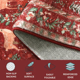Lahome Christmas Runner Rug 2x6 Red Runners for Hallways,Kitchen Rugs Non Slip Washable Entryway Carpet Runner,Soft Christmas Tree Santa Claus Runners for Bathroom Bedside Holiday Decor(2'x6',Red) Lahome