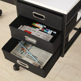 Acosure Adjustable and Extendable Drafting Table with 3 Drawers & a Stool,Desk W/Compartments & Trays,for Home,Office,School,Easy to Assemble,White Acosure