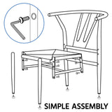 Yaheetech Leather Dining Chair 4pcs Mid-Century Modern Dining Chair with Backrest PU leather Seat Solid Metal Arm Chairs Black,Set of 4 Yaheetech