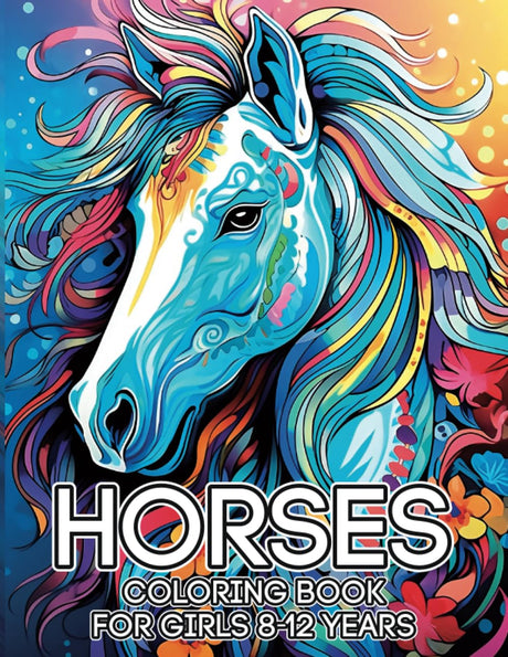 Horse Coloring Book for Girls: The Amazing World Of Horses, Coloring Book for Girls 8-12 Iaerlllt