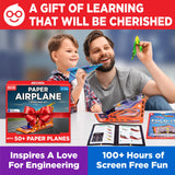 Doctor Jupiter Paper Airplane Book Kit, Crafts for Kids Ages 6+ | Birthday Gift Ideas for 6-7-8-9-10-11-12 Year Old Boys & Girls | Learning & Educational STEM Toy with 50 Paper Airplanes and Launcher Doctor Jupiter