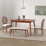 Virabit French Dining Chairs Set of 6, Rattan Farmhouse Upholstered Dining Chairs with Curved Backrest and Beautifully Carved Solid WoodFrame for Living Room, Kitchen, Restaurant Virabit