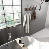 Homagic Solid Pine Wood Towel Rack Rustic Coat Rack Wall Mounted Coat Hook with 4 Farmhouse Hooks Rustic Towel Racks for Bathroom Entryway Kitchen Towel Coat Hat Purse Robes (Brown) Homagic