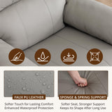 zzlay 360° Swivel Rocking Leather Recliner Chair for Adults, Overstuffed Manual Recliner with Spring Cushion, Glider Rocking Nursery Single Sofa with Side Pockets for Living Room, Beige zzlay