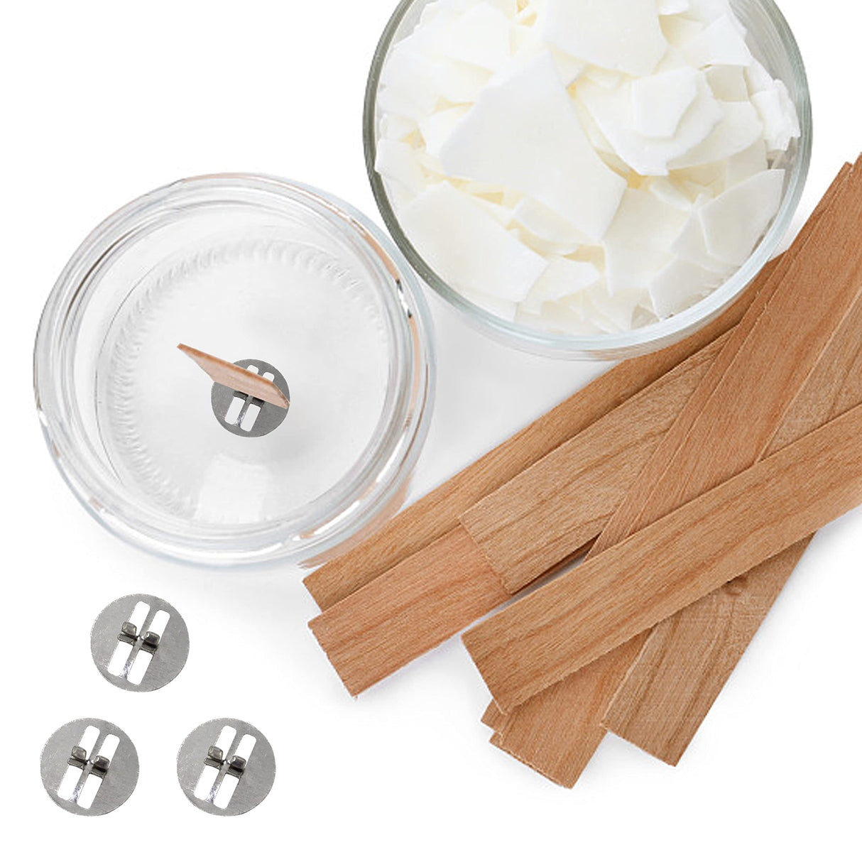 yueton 100 PCS Metal Wood Wick Clips,Candle Wick Base,Candle Wick Sustainer Tabs for Candle Making,Candle DIY yueton