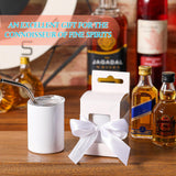 Ninehaoou 12 Set 3oz Sublimation Shot Glasses Blank Mini Tumbler Shot Glass with Straw and Lid Stainless Steel Cups with Heat Transfer for Spirits Lovers Birthday Christmas Gift(White) Ninehaoou