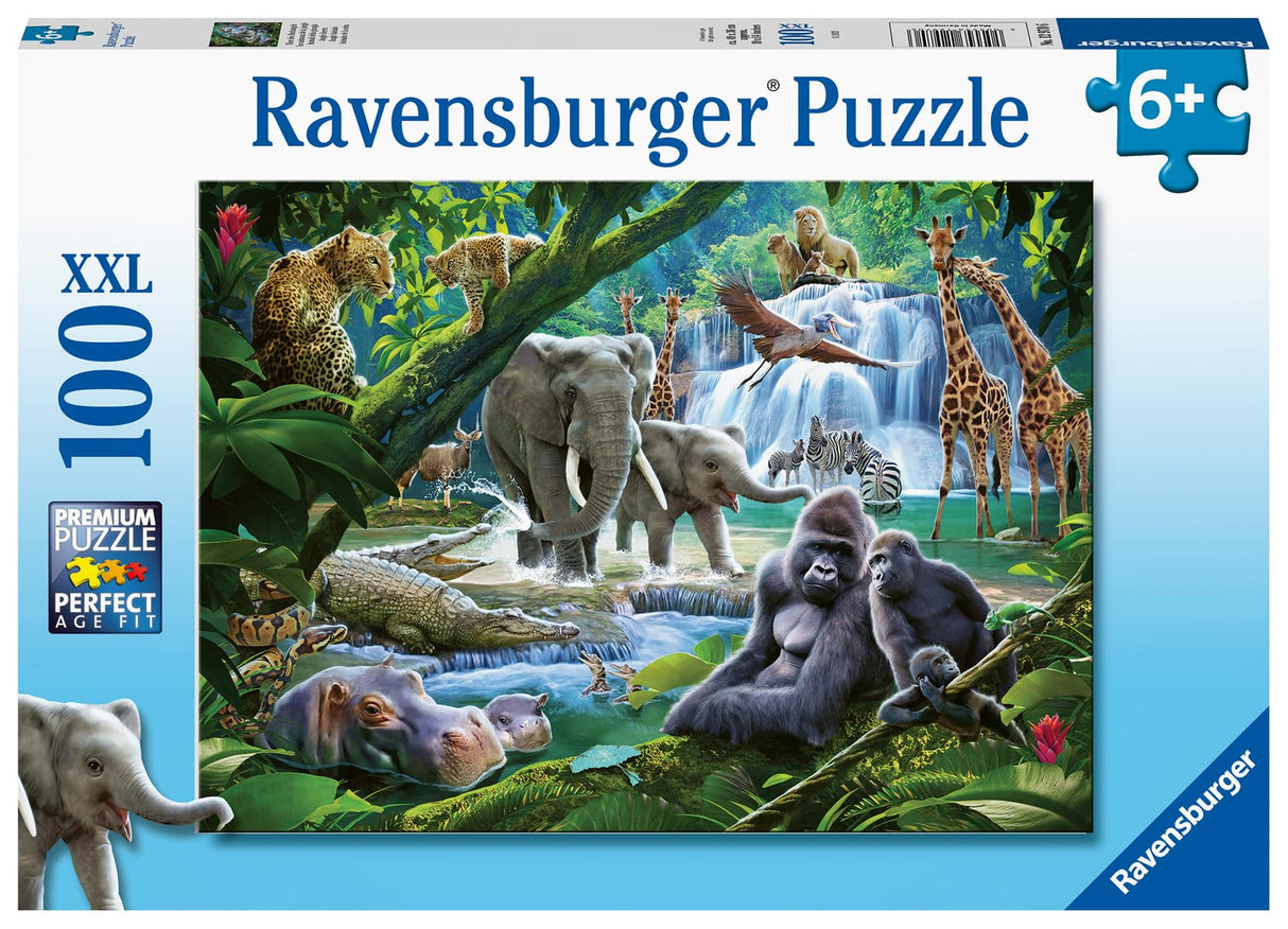 Ravensburger Jungle Animals 100 Piece XXL Jigsaw Puzzle for Kids | Unique Interlocking Pieces | Durable and Glare-Free | FSC-Certified Sustainable Toy Ravensburger