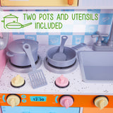 Lil' Jumbl Kids Kitchen Set, Pretend Wooden Play Kitchen with Chalk Board, Play Phone, Towel Rack & Ice Dispenser, Clicking Knobs, Pots & Utensils Included - Colorful Lil' Jumbl