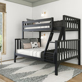 Max & Lily Scandinavian Twin Over Full Bunk Bed in Black – Durable Solid Wood Design for Kids Max & Lily