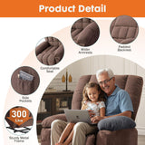 Sweetcrispy Power Lift Recliner Chair with Vibration Massage and Heat for Adults, Ergonomic Overstuffed Breathable Fabric Reclining Chair with Side Pockets, Remote Control, Living Room, Bedroom, Brown Sweetcrispy