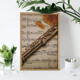 GHENBLT Flute Music 5D Diamond Painting Kits for Adults Beginners Large Round Diamond Art Painting DIY Full Drill Diamond Dots Wall Paintings Gem Art for Gift Home Wall Decor 8"x12" GHENBLT