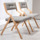 HOMEFUN Folding Chairs with Cushion, Wooden Padded Folding Chairs 2 Pack, Portable and Assembled Folding Dining Chair for Guests Kitchen Office Wedding and Party, Gray HOMEFUN