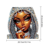 JISHSHAY Diamond Art Pendant African Woman Diamond Painting Hanging Woman Gem Art Hanging Pendant Gem Painting Sun Catchers Mosaic Kits for Adults Suncatchers Embroidery Kit Wind Chimes Windchimes JISHSHAY