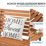 Elegant Acacia Wood Outdoor Bench – 54-Inch Armless Design with Steel Frame for Garden, Porch, and Patio Verano Garden