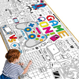 Video Game Giant Coloring Poster Large Gamer Versatile Activity Drawing Paper Coloring Tablecloth DIY Gaming Theme Game Poster Table Cover Children Art Craft Coloring Mat Home Classroom Party Suppiles Naozinebi