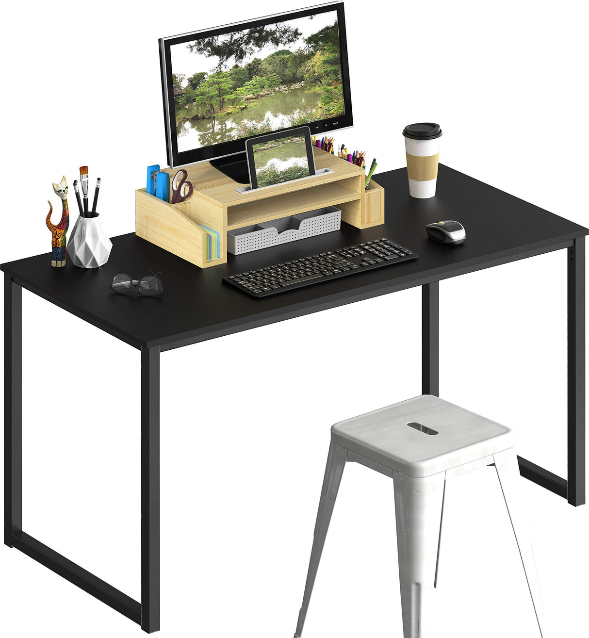 SHW Home Office 48-Inch Computer Desk, Black SHW