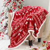 Touchat Red Sherpa Christmas Throw Blanket, Fuzzy Fluffy Soft Cozy Blanket, Fleece Flannel Plush Microfiber Blanket for Couch Bed Sofa (50" X 60", Red Reindeer) Touchat