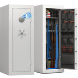 KAER Fireproof 20 Gun Safe with Biometric & Backlit Keypad | 45 Min 1400°F Protection | 5+2 Steel Locking Bolts for Home Defense Firearm & Ammo Storage for Home Defense Firearm & Ammo Storage KAER