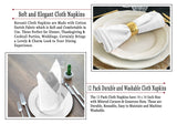 Ruvanti Cloth Napkins set of 12, 18x18 Inches Napkins Cloth Washable, Soft, Durable, Absorbent, Cotton Blend. Table Dinner Napkins Cloth for Hotel, Lunch, Restaurant, Weddings, Events, Parties - White RUVANTI
