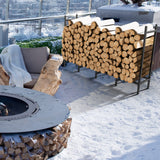 5.3ft Outdoor Indoor Firewood Rack Holder for Fireplace Wood Storage, Adjustable Fire Log Stacker Stand, Heavy Duty Logs Stand Stacker Holder for Fireplace Metal Lumber Storage Carrier Organizer NANANARDOSO