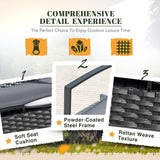 Devoko PP Patio Furniture Set 3 Piece All Weather Outdoor Rocking Chairs with Cushions and Coffee Table for Bistro Balcony Porch (Black) Devoko