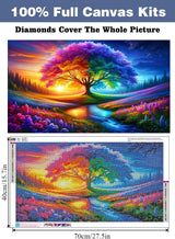 ijbnhd Large Diamond Painting, Tree of Life Extra Large Diamond Art Kits for Adults, Full Drill Round Big Diamond Painting, DIY Gem Art and Crafts for Home Wall Decor Gift 27.5 X 15.7inch ijbnhd