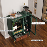 ARTPOWER Modern Coffee Bar Cabinet with Wine Glass Rack and Drawers, Green Liquor Cabinet with Pull-Out Wine Storage for Kitchen, Dining Room, Living Room ARTPOWER