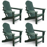NAVINE Adirondack Chair Set of 4, HDPE Folding Adirondack Chair with Multifunctional Cup Holder, Weather Resistant Fire Pit Chair for porches, patios, poolsides, Decks. NAVINE