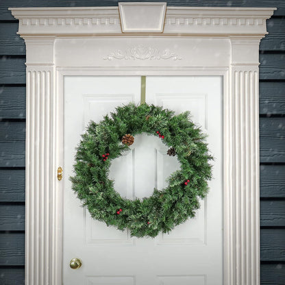 National Tree Company Artificial Cashmere Christmas Wreath with Pinecones and Red Berries, 30 in