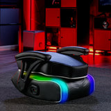 X Rocker Emerald RGB LED Youth Floor Rocking Video Gaming Chair with Headrest Speakers, Armrests, Foldable, Vegan Leather, 200 lbs Max, Amazon Exclusive, Black X Rocker