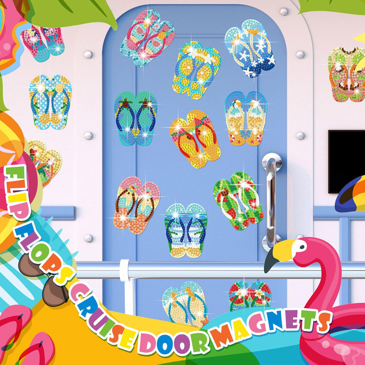 Tellegloww 24 Pcs Summer Refrigerator Diamond Painting Magnets Sea Beach Kits Tropical Hawaiian Art Refrigerator Magnets Diamond Painting Magnet Stickers Tellegloww