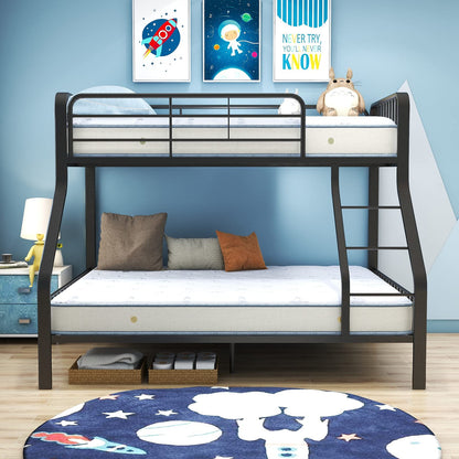 Acme Furniture Caius 60" x 83" Transitional Metal Tube Twin XL Over Queen Bunk Bed with Slat System in Gunmetal Finish