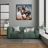 CHWGLFGG 5D Diamond Art Kits for Adults Beginners,DIY Full Round Drill Diamond Painting Kits Horse,Paint by Diamonds Dot Gem Art Crystal Prairie Easy,Home Wall Decor 13.7X 13.7Inch CHWGLFGG