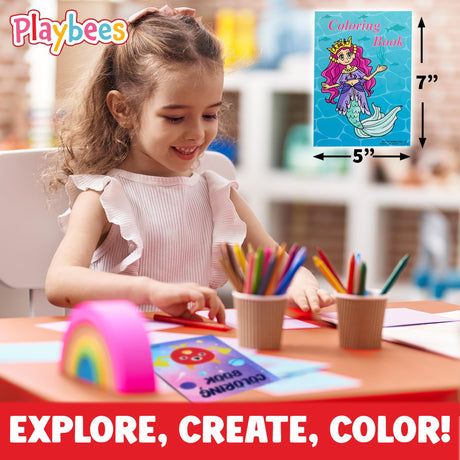 Playbees Assorted Coloring Books - 20PK - 5 Unique Themes - Kids Coloring Books Bulk for Ages 3-8 - Educational Art Gifts, Creative Learning Tools - Boys & Girls - 5x7 Inch Playbees