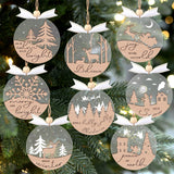 GuassLee 16pcs Winter Christmas Hanging Ornaments for Tree - 3D Wooden Acrylic Christmas Cutouts Reindeer Snowman Snowflake Ornaments for Christmas Tree Gifts Winter Party Supplies GuassLee