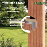 GAZEBEST 14' X 20' Hardtop Gazebo Outdoor Aluminum Patio Gazebo Double Roof Galvanized Steel Gazebo Canopy Wooden Finish Coated with Netting and Curtains,for Garden Patio,Patio Backyard,Deck and Lawns GAZEBEST