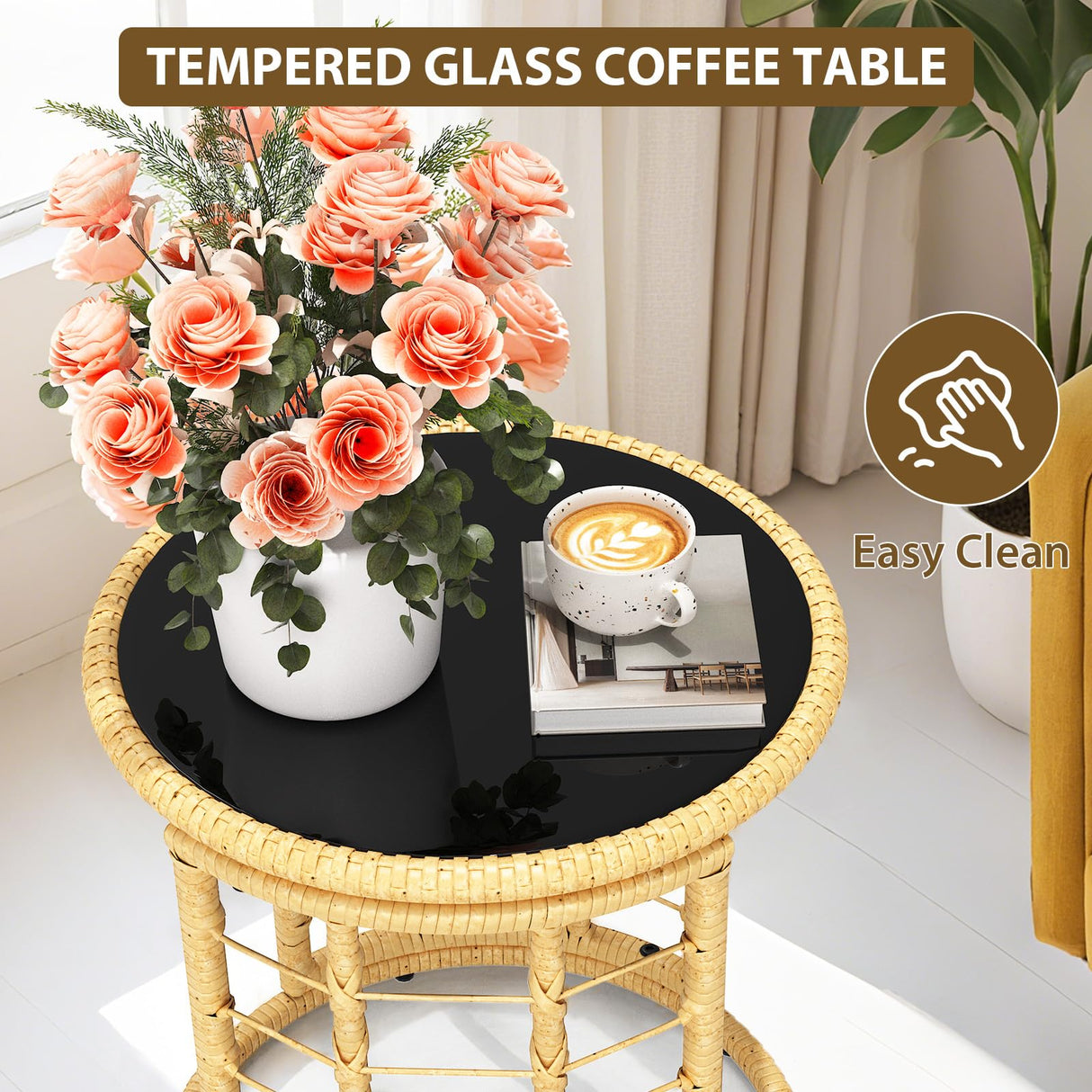 Garvee L-Shaped Outdoor Sectional Sofa 3-Piece with Plush Cushions, Weather-Resistant PE Wicker & Steel Frame, Fits 4-5 Adults, Easy Assembly, All-Weather Patio Furniture for Backyard, Deck, Poolside Garvee