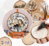 ilauke Wood Slices, 30 Pcs 2.7"-3.1" Natural Wood Slices with Predrilled Hole, Unfinished Wood with Bark, Wooden Circles for Crafts and Paint DIY Ornaments Christmas Crafts Arts Wedding Decor ilauke