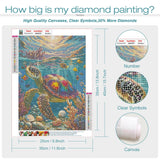 Sanjee Sea Turtle Diamond Painting Kits for Adults, 5D Diamond Art Kits for Beginner, DIY Round Full Drill Diamond Dots Paintings Diamond Painting for Home Wall Decoration Gift, 12x16inch Sanjee