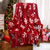 Christmas Throw Blanket Soft Fleece Red Snowflake Blanket Home Décor Plush Christmas Throw Bed Blanket Throws for Winter Bedding Couch, 50x60 Inches SACIOVEE