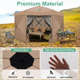 COBIZI 15x15ft Extra Large Pop-Up Gazebo Canopy Tent with Mosquito Netting, Spacious Easy Set-Up Screened Shelter, Durable Outdoor Pavilion with Ground Stakes, Perfect for Patio, Backyard, and Lawn COBIZI